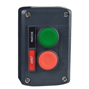 SCHN XALD211 Ovládací skříňka dvoutlačítková, 1 Z - zelená, 1 V - rudá