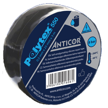 Páska elektroizolační ANTICOR 5500 550, 0,5mm x 25mm x 3m, silikonová