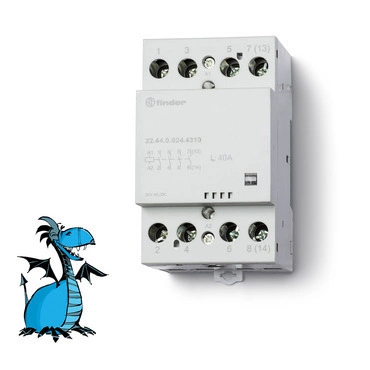 FINDER 22.44.0.024.4310 Stykač inst., 4Z/40 A, 24 V AC/DC, MI, AgSnO2 RP 0,45kč/ks