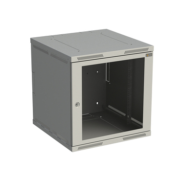 Rozvaděč nástěnný SOLARIX SENSA-12U-66-11-G, 19", 10U, RAL 7035, 600x600 mm, skleněné dveře