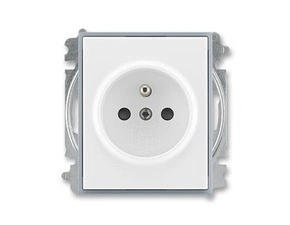 Zásuvka jednonásobná ABB Element 6619E-A06357 04, bílá/ledová šedá, (typ 6619)