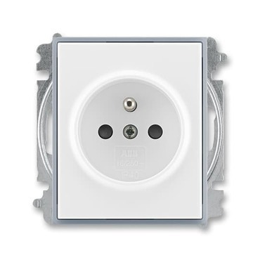 Zásuvka jednonásobná ABB Element 6619E-A06357 04, bílá/ledová šedá, (typ 6619)