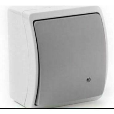 DAM K1So šedá/grafit - Spínač jednopólový s doutnavkou, řazení 1