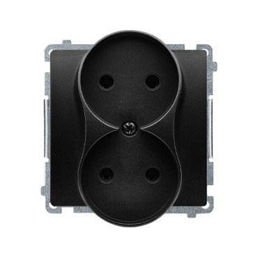 Zásuvka SIMON BMG2MZ.01/49, 2 nás., cl., 16A/250V~, šr. sv., černá mat