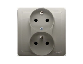 Zásuvka SIMON BASIC BMGZ2TZ/29, 2 nás., cl., neměnnost fází, 16A/250V~, šr. sv., saténová