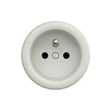 Zásuvka 230V GREENLUX KLIKLAP K/ZF, keramická bílá