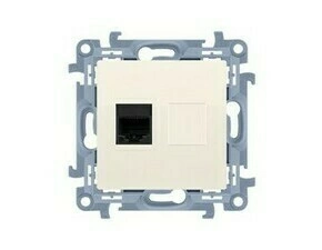 SIMON CT12.01/41 Zásuvka telefonní 1 násobná, RJ12 (přístroj s krytem), krémová