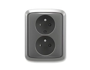 ABB ND5512A-A2351 S2 Kryt zásuvky 2násobné šroubové s clonkami, Tango (5512A-2359 S2)