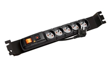 Panel napájecí SOLARIX ACAR-F5-FA, 19", 1U, 5x 230V, přepěťová ochrana, držák, do 19" lišt, 3m