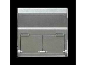 Kryt dat. zás. SIMON KB80/8, K45, na 2 zás., zkosený, se cl., 45x45mm, hliníková
