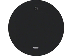 HAG 16242045 Kolébka s průhlednou čočkou a potiskem "0", Berker R.1/R.3, černá, lesk