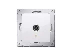 Zásuvka anténní SIMON 54 DAK1.01/11, TV 1 násobná koncová, pro jednotlivé instalace, bílá