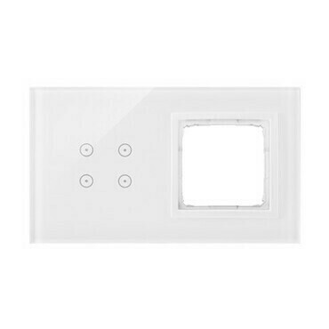 Kryt dotyk. ovl. SIMON DSTR240/70, 1 ovl. Simon 54 Touch, 4 dotyk.+1 otvor, perlová/bílá