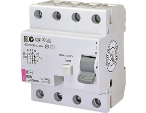 Chránič čtyřpolový ETI 002061643 proudový chránič, EFI-P4 AC 63/0.5