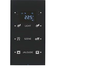 HAG 75643155 Dotykový sensor 3-násobný s termostatem, Berker R.3, sklo, černá