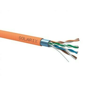 Kabel datový SOLARIX SXKD-5E-FTP-LSOHFR-B2ca, CAT5E, FTP, LSOHFR, B2ca s1 d1 a1, 500m, oranžový