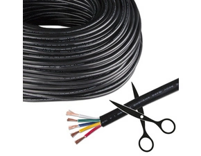 MC LED 5-žilový kulatý PVC kabel AWG 18/0,85 mm2, půměr 7,3 mm, černý plášť