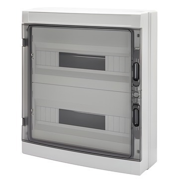 Rozvaděč nástěnný s výs. rámem GEWISS GW40107BS, 36m (18x2) ip65, 1ks n/pe svorkovnice