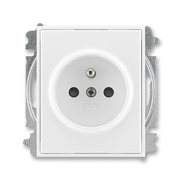 Zásuvka jednonásobná ABB Element 6619E-A06357 03, bílá/bílá,(typ 6619)