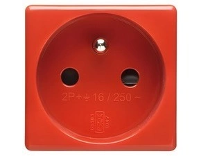 Zásuvka 250V AC GEWISS GW20312 pro vyhrazené linky, 2p+e 16 a, 2 moduly, červená, system