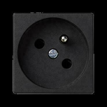 Zásuvka K45 SIMON K22/14, 1 nás., natoč. dutina, 16A/250V~, bezšr. sv., šedá grafit