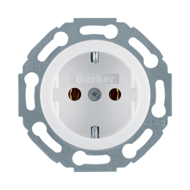 HAG 474520 Zásuvka, SCHUKO, 16 A, 250 V ~, bezšroub. svorky, Berker 1930/Glas, bílá, lesk
