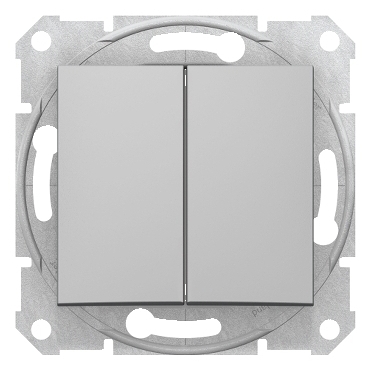 SCHN SDN1100160 Sedna - Ovládač dvojitý tlačítkový, 10A, Aluminium