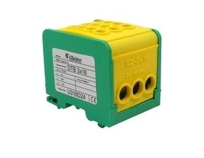 BEČOV U316D24 Distribuční blok DTB 3×16 žluto-zelený