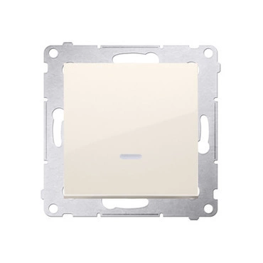 Ovladač zapínací SIMON DP1L.01/41, s orientačním LED podsvětlením, řazení 1/0So, krémová