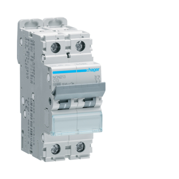 Jistič dvoupolový HAGER NCN213 2 pól. 13A, char.C, 10 kA