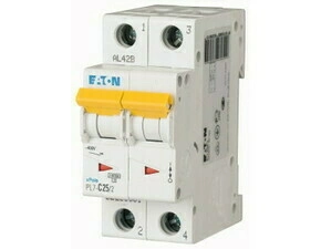 Jistič dvoupolový EATON 263361 PL7-C25/2 PL7, char C, 2-pólový, Icn=10kA, In=25A