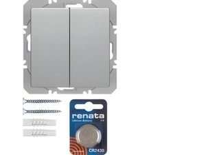 HAG 85656224 KNX RF tlačítko bezdrátové 2-násobné nástěnné, Berker Q.x, alu sametová lak.