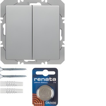 HAG 85656224 KNX RF tlačítko bezdrátové 2-násobné nástěnné, Berker Q.x, alu sametová lak.