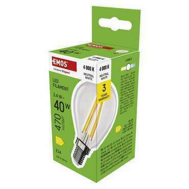 EMOS ZF1D23 LED FLM MINI GL 3,4W(40W) 470lm E14 NW