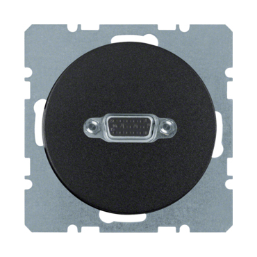 HAG 3315412045 Zásuvka, VGA, šrobové svorky, Berker R.1/R.3, černá, lesk