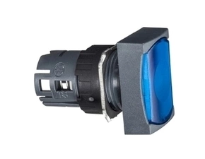 SCHN ZB6DW6 Ovládací hlavice stiskací prosvětlená, lícující s návrat. - modrá