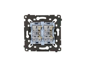 Spínač žaluziový SIMON SZW2MR, třípolohový 2násobný , řazení 1-0-2, 10 A/250 V~, bezšroubové svorky