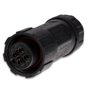 MC LED Konektor - zásuvka, IP67, pájecí, M12, 4piny