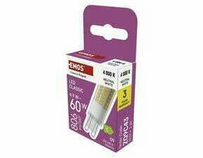 EMOS ZQ9C43 LED CLS JC 4,9W(60W) 806lm G9 NW