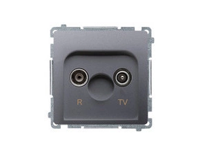 Zásuvka anténní SIMON BMZAK10/1.01/21, R+TV koncová, pro průchozí zásuvky, 1xvstup: 5-862MHz,ocelová