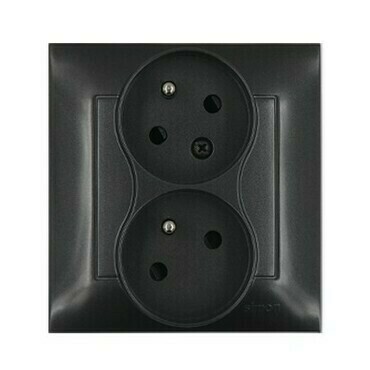 Zásuvka SIMON DGZ2TSZ/48, 2 nás., cl., pootoč., šr. sv., antracitová metalíza