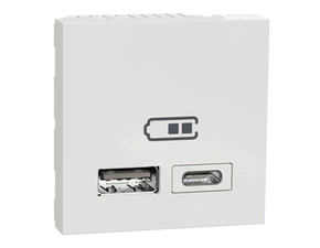 SCHN NU301818 Unica - Dvojitý nabíjecí USB konektor A+C 2.4A, 2M, Bílý