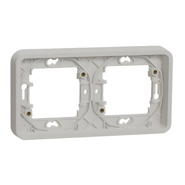SCHN MUR39101 Mureva Styl - Rámeček IP55 pro zapuštěnou montáž 2 násobný horizontální, Bílý