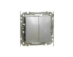 SCHN SDD113118 Sedna D/E - Tlačítko dvojité 1/0+1/0, Aluminium