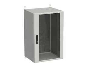 Rozvaděč nástěnný SOLARIX LC-20-21U-65-12-G, 19", 21U, 600x500 mm, skleněné dveře, zámek, venkovní