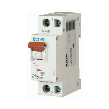 Jistič dvoupolový EATON 165221 PL7-B4/1N PL7, char B, 1+N-pólový, Icn=10kA, In=4A