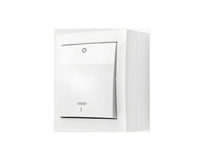 Spínač dvoupólový SIMON AQUACLICK ACW2L/11, IP44, s podsvětlením, řazení 2So, 10A/250V~, šroubové sv