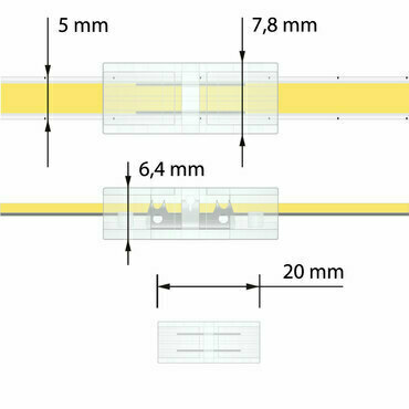 MC LED Spojka dvou jednobarevných LED pásků šíře 5mm, 2 piny, max. 5,5A
