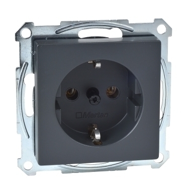 SCHN MTN2401-0414 Merten - Zásuvka 250V/16A SCHUKO, šroubová, clonky, System M, Antracit
