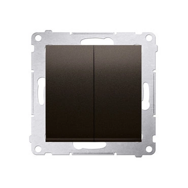 Přepínač střídavý SIMON DW6/2L.01/X/46, 2 nás., LED podsv., ř.6So+6So, 10A/250V~, hnědá metalíza